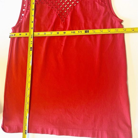 VENUS Red Sleeveless Crochet Mesh High-Neck Tank Top – Size 1X - Picture 8 of 8